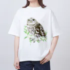 北山紫仙(Shisen's SHOP)のコキンメフクロウさん オーバーサイズTシャツ