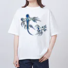 森図鑑の[森図鑑] アオミノウミウシ2匹バージョン Oversized T-Shirt