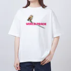 Siderunの館 B2の世界平和だよ！さげみちゃん（ドット文字） Oversized T-Shirt