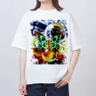 箱庭金魚❀暁姫のCollaboration with autism蝶 版画 オーバーサイズTシャツ