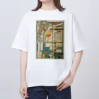 メディア木龍・谷崎潤一郎研究のつぶやきグッズのお店の本所深川絵図 Oversized T-Shirt