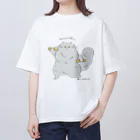 かわむショップ　suzuri支店の筋肉ねこちゃん💪 オーバーサイズTシャツ