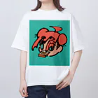 ハピジャム定期の人の店のパンを食べる安藤A子くん・改 オーバーサイズTシャツ