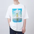 ぷωて( •́ .̫ •̀ و(و "の梅雨明け Oversized T-Shirt