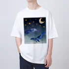 NEONEONの夜を泳ぐクジラ オーバーサイズTシャツ