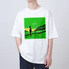 _o_0_0_o_のgirl singing on the beach Oversized T-Shirt