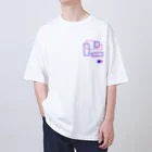 シンプルのシンプルデザイン青×ピンク Oversized T-Shirt