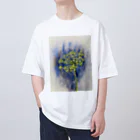 あおニャーマンの植物画着彩2 オーバーサイズTシャツ