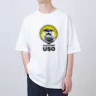 カワウソとフルーツのUSO（黒文字） オーバーサイズTシャツ