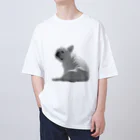 ロキの店の座り犬 オーバーサイズTシャツ
