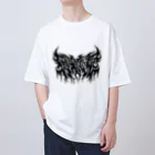 忍太郎の四字熟語 - 因果応報 Death Metal Logo デスロゴ  Oversized T-Shirt