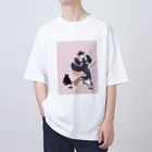 keeeeeep smilingの働く気のない猫ジジ　Jiji’s delivery service Oversized T-Shirt