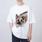 宇寅。の泥棒フェイスの子犬 Oversized T-Shirt