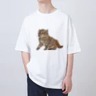 【CPPAS】Custom Pet Portrait Art Studioの可愛いブリティッシュロングヘアの子猫 オーバーサイズTシャツ