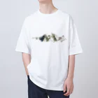  藤ねこりえ/ 𝙁𝙐𝙅𝙄𝙣𝙚𝙘𝙤𝙧𝙞𝙚の犬猫綱引き　チーム猫 Oversized T-Shirt