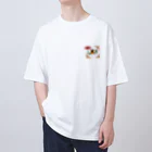 リコリス・曼珠沙華・ヒガンバナのL.M.H Clubロゴ合わせ オーバーサイズTシャツ