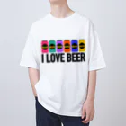 保護猫支援ショップ・パール女将のお宿のI LOVE BEER Oversized T-Shirt