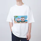 ずこた のものアロハなぶたさん オーバーサイズTシャツ