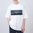 下田村の冠雪した富士山 オーバーサイズTシャツ