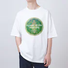 💖宇宙整体♪🌈♪こころからだチャンネル♪💖のFlower of  Life waving  🌈LOGO version Oversized T-Shirt