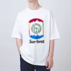 label greenの虹色sun-forest オーバーサイズTシャツ