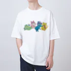 char pottery のカラフルねこと空インコ  Oversized T-Shirt