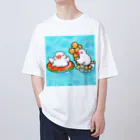 Lily bird（リリーバード）のぷかぷか水遊び文鳥ず オーバーサイズTシャツ