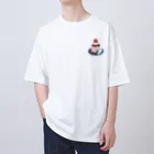 イラスト MONYAAT のワンポイント 毎月25日はプリンの日のプリン　イチゴプリン Oversized T-Shirt