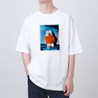 HARUNA AOKIのしゃぼんぼん・朝焼けのオレンジニット Oversized T-Shirt