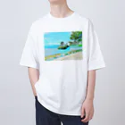 風と雨のショップの水辺。 Oversized T-Shirt