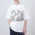 villonのやわらか自慢うさぎ　筆ペン画 オーバーサイズTシャツ