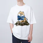 犬グッズの店しえるぶるーのマフラー犬　ポメラニアン Oversized T-Shirt