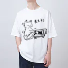 nekoksのしっぽ書き初め　長毛ネコ オーバーサイズTシャツ