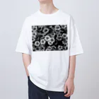 FILM CANERA FANのモノクロームの花 オーバーサイズTシャツ