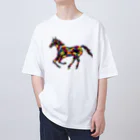 meiroのカラフルなホース Oversized T-Shirt