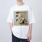 KIYOKA88WONDERLANDのウクレレ（ギター）うさぎちゃん オーバーサイズTシャツ