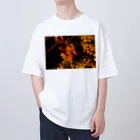 nokkccaのライトアップ紅葉 - Japanese maple(night shot) - オーバーサイズTシャツ