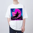 MedicalKUNの圧倒的芸術感の月夜の忍者★ オーバーサイズTシャツ