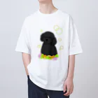 greetenの黒トイプードル　癒し犬 オーバーサイズTシャツ