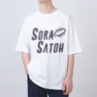 SoraSatohの黒エレガント和柄 - Sora Satoh ギターロゴ オーバーサイズTシャツ