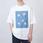 illustrator/ioriの野鳥観察_エナガ オーバーサイズTシャツ