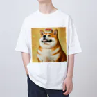 Cyber Chickenの王冠をかぶった太った柴犬 Oversized T-Shirt