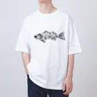 kaori530の居酒屋お魚文字 オーバーサイズTシャツ