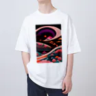 マッケンデジタルワールドのレトロでエモい"lofiアート"【浮世絵サイバーパンクシティ】 Oversized T-Shirt