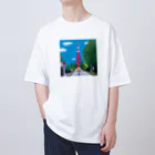 Ruru's worldの01ドット絵　ruruちゃん/三輪車でお散歩　東京タワー編 オーバーサイズTシャツ