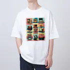 マッケンデジタルワールドのエモくてレトロな盆栽さんと愉快な仮想ガジェット君たち【lofiアート】 Oversized T-Shirt