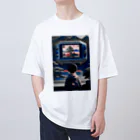 マッケンデジタルワールドのネオ浮世絵盆栽：サイバーパンクアーケードアドベンチャー for オタク Oversized T-Shirt