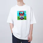 Ruru's worldの01ドット絵　ruruちゃん/三輪車でお散歩　 オーバーサイズTシャツ