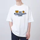 sports_tower スポーツタワーのバスケットボール・目玉・BASKETBALL・デザイン・グッズ・Tシャツ・イラスト・サークル・かっこいい・かわいい・バスケ男子・バスケ女子・有力・確実・有望・部活・チームT・バスケ部・応援 オーバーサイズTシャツ