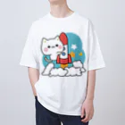 DECORの気づかいのできるネコ　ロケットver. オーバーサイズTシャツ